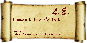 Lambert Erzsébet névjegykártya