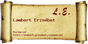 Lambert Erzsébet névjegykártya