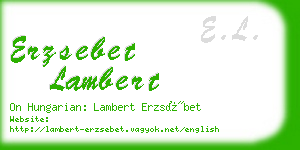 erzsebet lambert business card